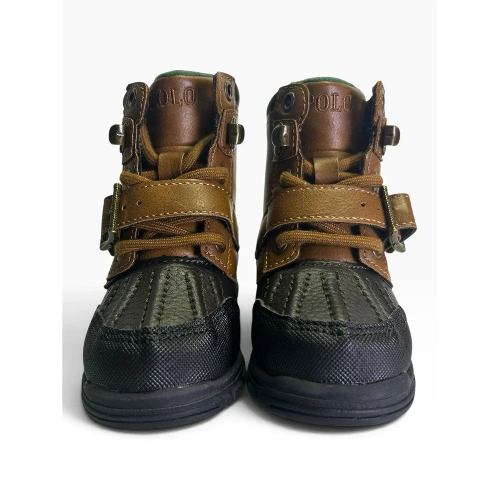 Polo Ralph Lauren Coley Mid II Snow Boots Boys Toddler Size 5 Brown Winter Warm